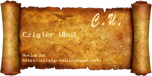 Czigler Ubul névjegykártya